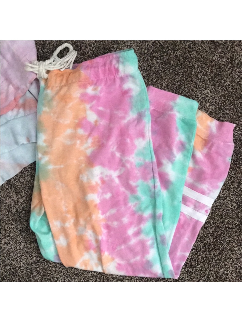 L’Agaci Pastel Tie-Dye Jogger Sweatpants in Pink, Mint & Peach